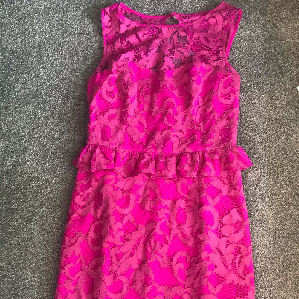 Hot pink Lace Lilly Pulitzer peplum dress